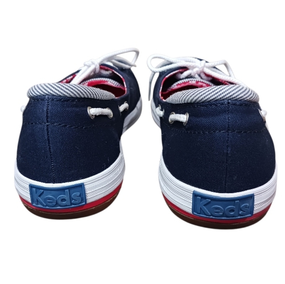 Keds Lace Up Canvas Boat Shoes Nautical - Picture 7 of 11